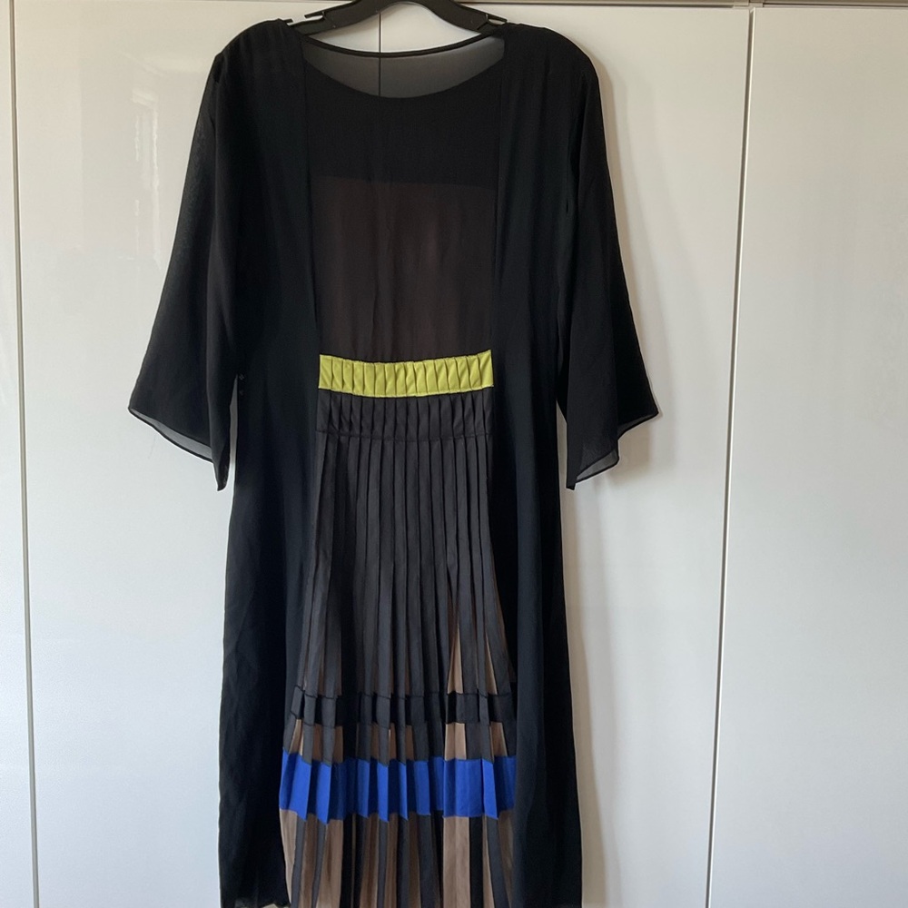 Pleated black dress